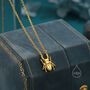 Sterling Silver Tiny Stag Beetle Pendant Necklace, thumbnail 3 of 12