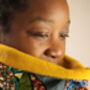 African Patchwork Organic Cotton Fleece Snood Scarf, thumbnail 3 of 9