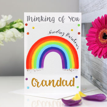 Personalised Rainbow Thinking Of You Card, 2 of 6