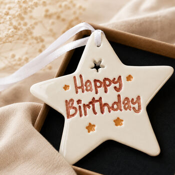 Ceramic Star Hanging Decoration – 'Happy Birthday' Gift, 7 of 8