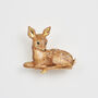 Resting Fawn Enamel Brooch, thumbnail 1 of 7