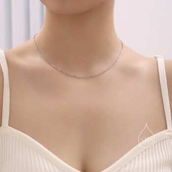 Minimalist Dainty Paperclip Chain Choker Necklace, 2 of 12