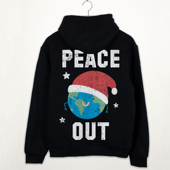 Peace Out Premium Christmas Slogan Hoodie, 3 of 4