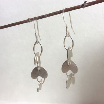 Silver Petals Drop Earrings, 3 of 4