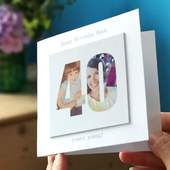Personalised 40th Forty Birthday Photo Card, 2 of 4