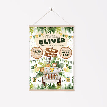 Personalised Keepsake Birth Print Jungle Fun, 4 of 6