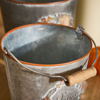 Set Of Three Hello Pumpkin Autumn Buckets, 5 of 5