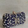 Navy Blue Frog Clasp Clutch, thumbnail 1 of 7