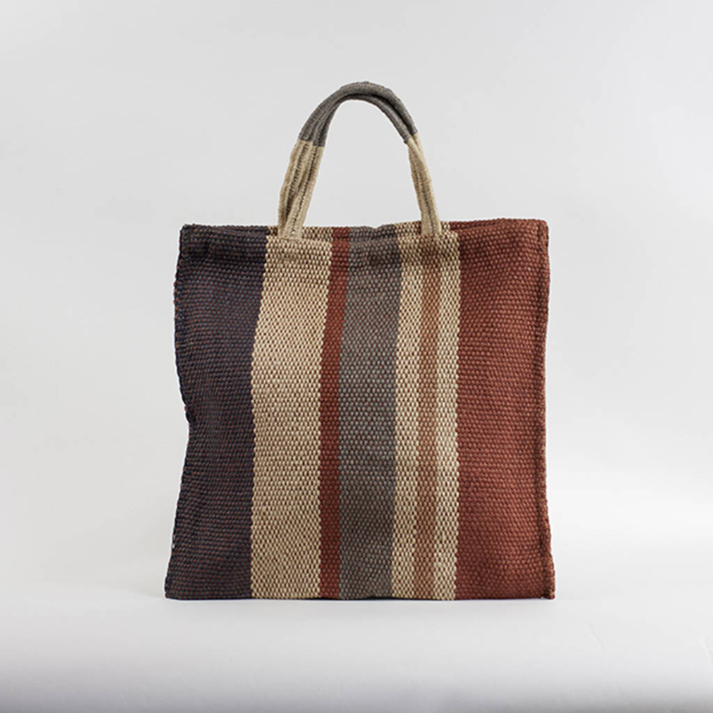 market woven stripe medium tote