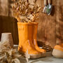 Personalised Pumpkin Orange Welly Plant Pot, thumbnail 1 of 7