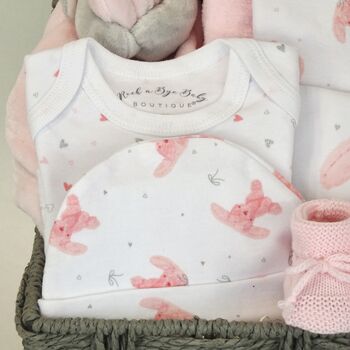 Bobtail Bunny Pink New Baby Gift Hamper, 5 of 7