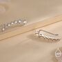 Sterling Silver Ear Crawler Earrings With Sparkly Cz Crystals, thumbnail 2 of 12
