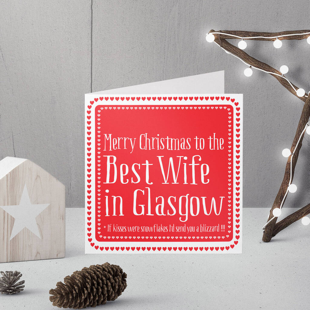 Personalised Best Wife Christmas Card By Allihopa