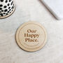 Personalised Our Happy Place Coordinates Coaster, thumbnail 1 of 2