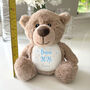 Personalised Born In 2026 Brown Teddy Bear New Baby Arrival Gift, thumbnail 4 of 7