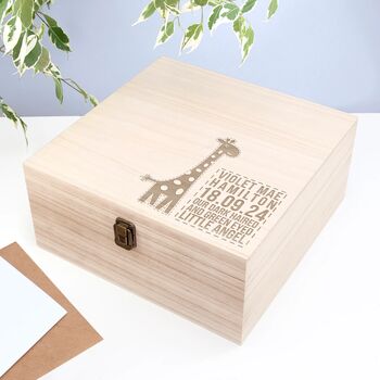 Personalised Baby Giraffe Keepsake Box, 2 of 12