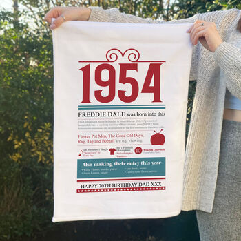 Personalised 70th Birthday Gift Microfibre Tea Towel, 3 of 7