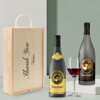 Personalised Faustino Spanish Rioja Wine Gift Set, 4 of 6