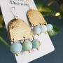 'Titans Theia' Amazonite And Ethical Brass Earrings, thumbnail 2 of 3
