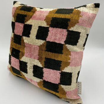 Square Ikat Velvet Cushion Patchwork, 2 of 10