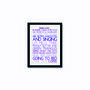 Personalised 'Favourite Things' Framed Print: Purples, thumbnail 2 of 6