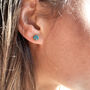 Sterling Silver And Turquoise Stud Earrings, thumbnail 1 of 11