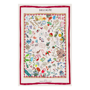 Large Linen Tea Towel 'Collage', 6 of 7