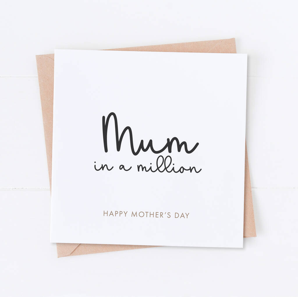 Mum In A Million Mother's Day Card By Studio One48