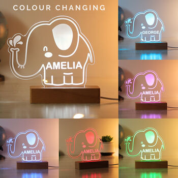 Personalised Elephant LED Night Light, 3 of 11