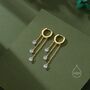 Cz Cascade Huggie Hoop Earrings In Sterling Silver, thumbnail 5 of 10
