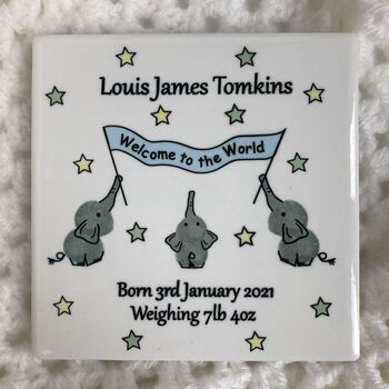 Personalised Welcome To The World New Baby Coaster, 2 of 8