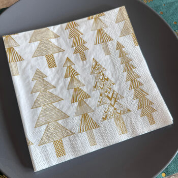 Gold Christmas Tree Luncheon Napkins Set Of 20, 4 of 5