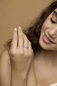 Dainty Silver Opal Ring, 3 of 9