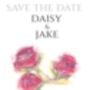 Pack 12 Cerise Rose Personalised RSVP Wedding Stationery, thumbnail 3 of 6