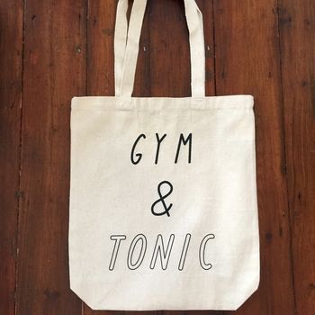 Gym And Tonic Canvas Shopping Tote Bag, 4 of 4