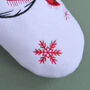 Personalised White Tartan Stocking With Snowman, thumbnail 4 of 5