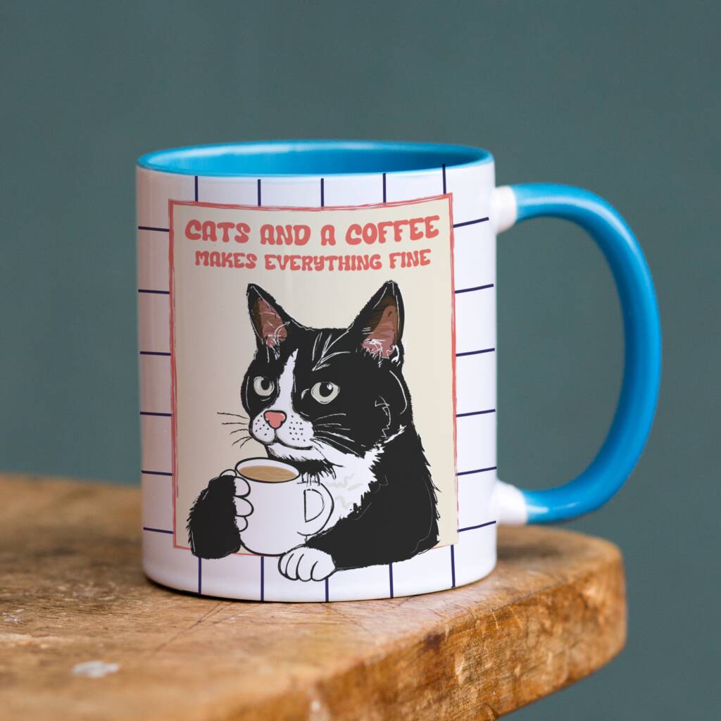 Cats And Wine – Tea Or Coffee Mug For Cat Lovers, 1 of 2
