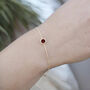 Yellow Gold Plated January Garnet Birthstone Bracelet, thumbnail 1 of 11