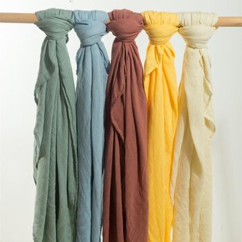 Extra Large Sage Bamboo Muslin, 3 of 3