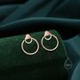 Sterling Silver Double Circle Ear Jacket, thumbnail 3 of 11