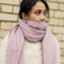 Pink Top Stitch Edge Warm Wool Blend Wrap Scarf, thumbnail 5 of 8