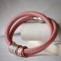 Soft Pink Leather And Silver Medical Alert Bracelet, thumbnail 1 of 10