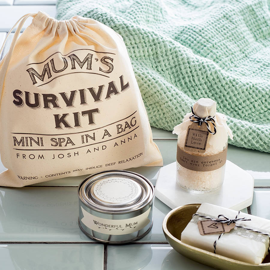 Personalised Mum's 'Spa In A Bag' Survival Kit Gift Set By The Little  Picture Company