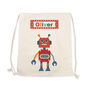 Personalised Boy's Robot Pe Kit Bag, thumbnail 9 of 12