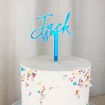 Name And Age Double Layered Cake Topper, 2 of 7