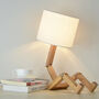 Nordic Table Lamp Wooden Robot, thumbnail 1 of 4