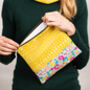 Knitted Clutch Bag With Liberty Print, thumbnail 2 of 7