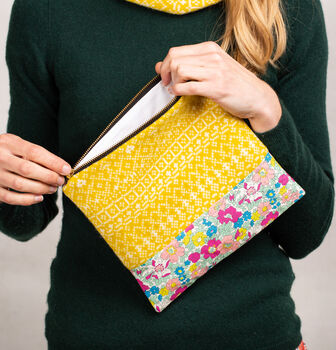 Knitted Clutch Bag With Liberty Print, 2 of 7