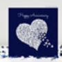 Anniversary Butterfly White Heart Butterfly Card Not 3D, thumbnail 1 of 12