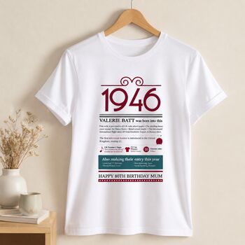 80th Birthday Gift T Shirt Of The Year 1946, 2 of 7